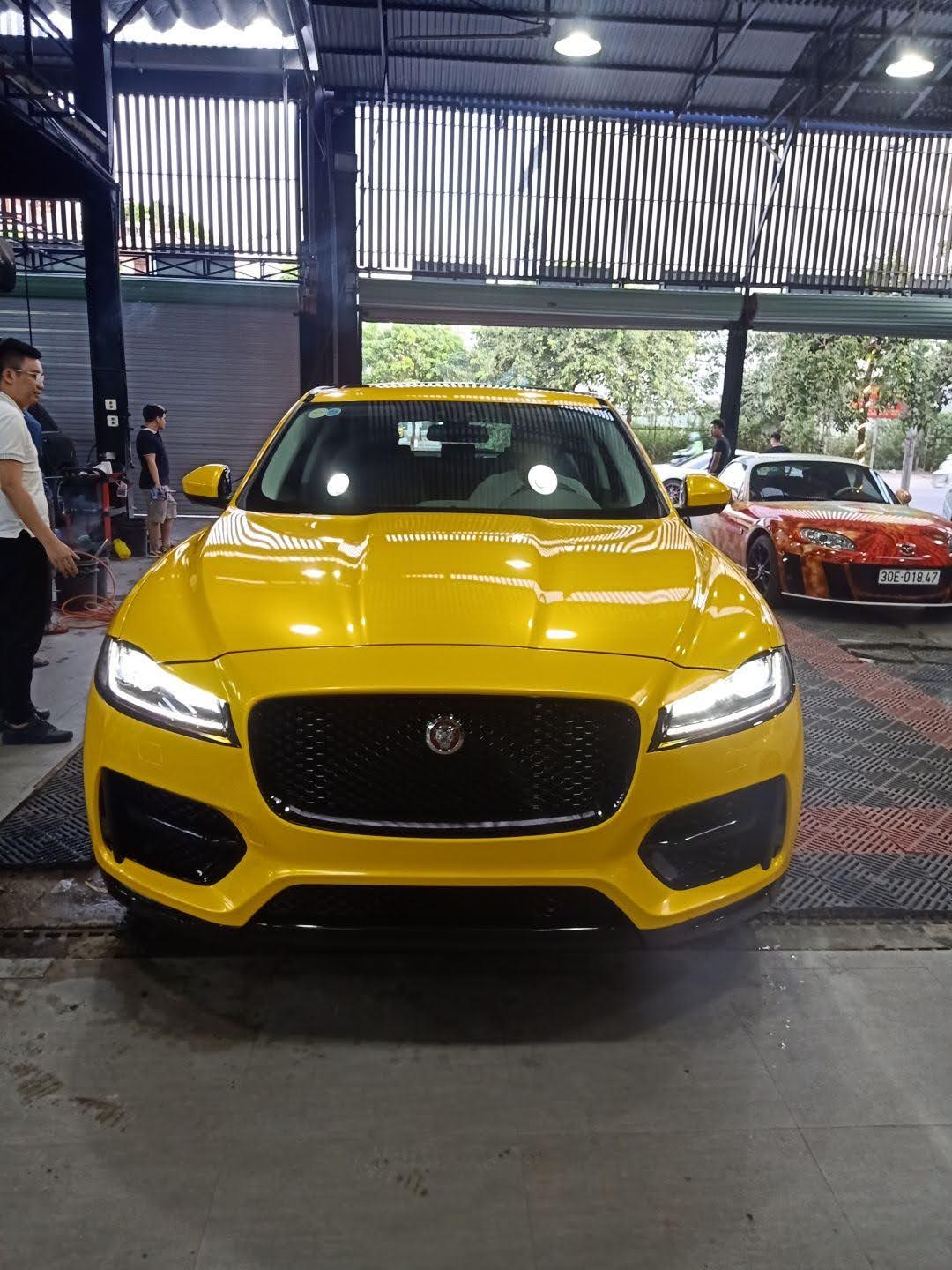 Jaguar F-Pace Wrap Full vàng bóng thi công hà nội-wv18