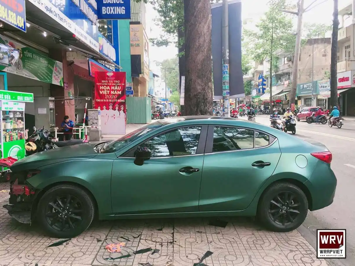 Mazda 3 Wrap full Xanh Mờ nhũ-wv25