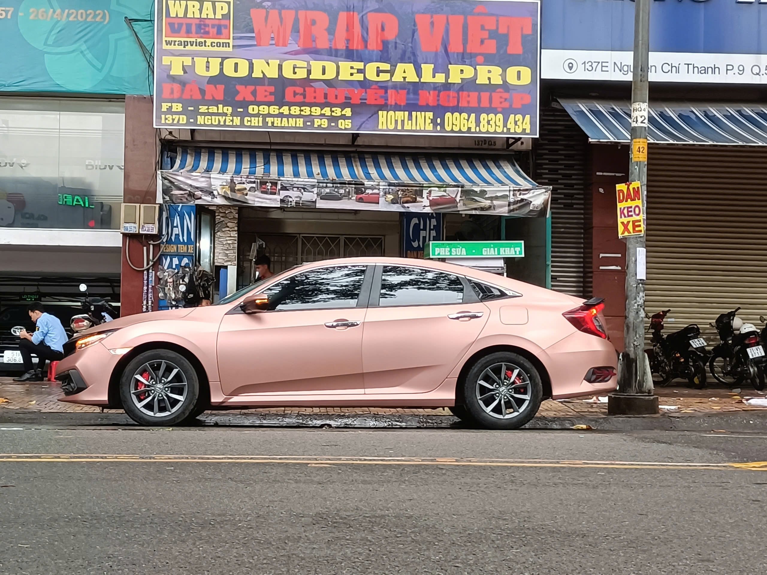 HONDA City wrap full hồng gold mờ - wv107