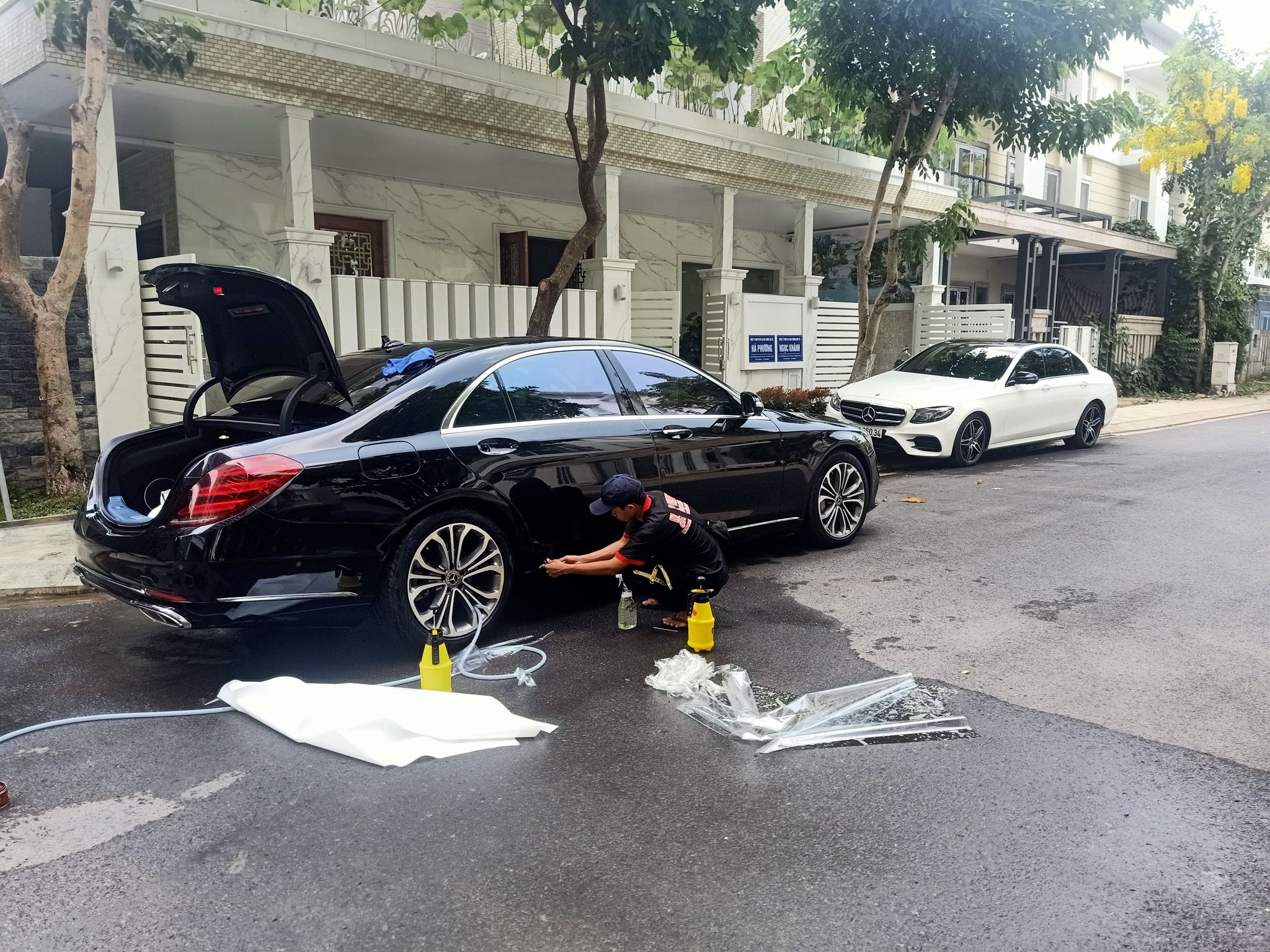 Mercedes S450 wrap full ppf x cao cấp tăng độ bóng bảo vệ sơn chống trầy xước ( khách hàng cần lưu ý ppf có rất nhiều loại có loại ppf còn rẻ hơn cả keo trong 3 lớp của wrapviet ạ )-wv208