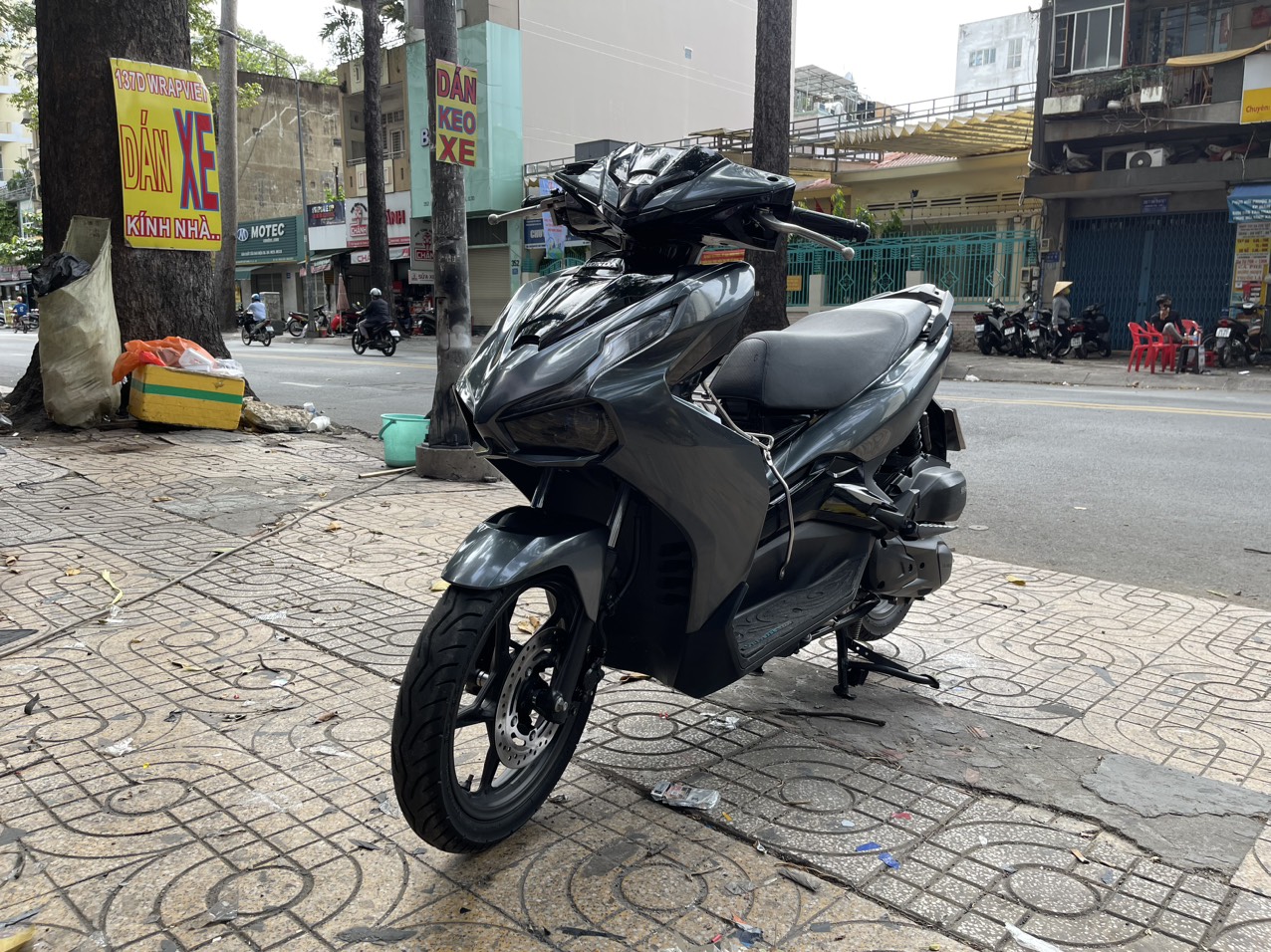 Honda Air Blade 125 wrap full xám nhũ bóng cao cấp - wv122