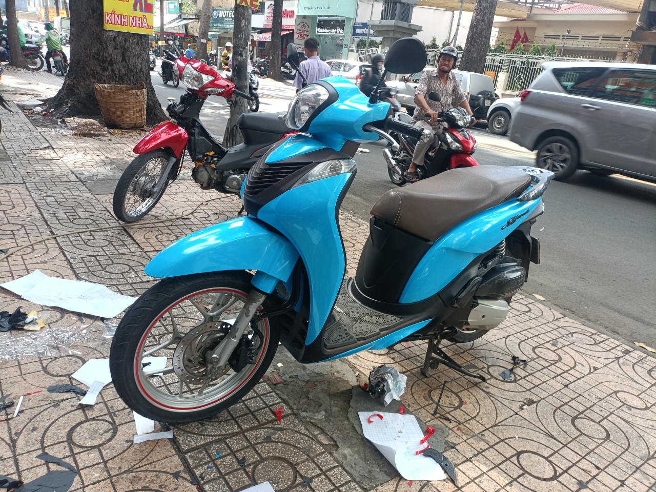 SH mode wrap full film xanh ngọc bóng-wv282