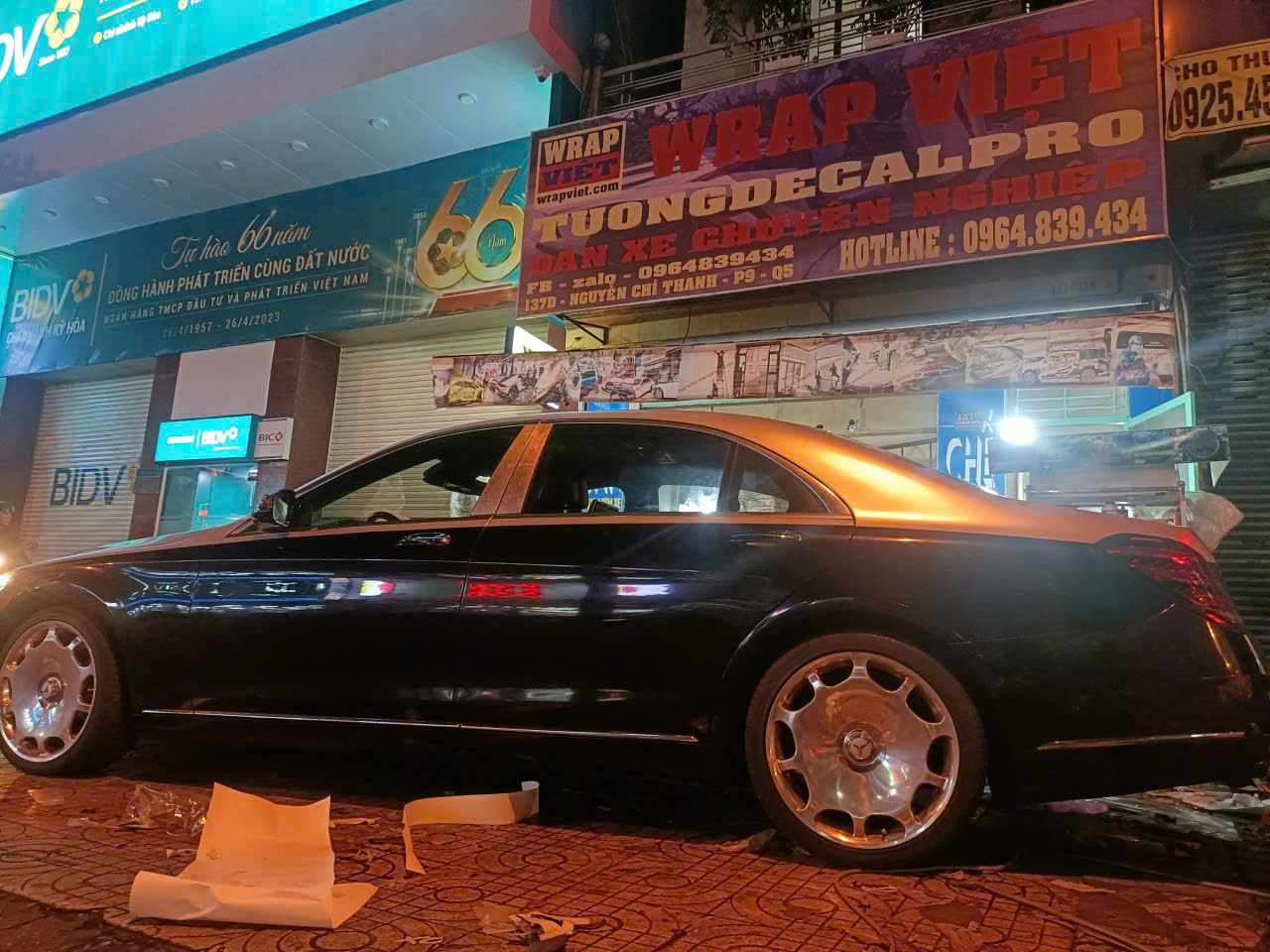 Mercedes Maybach S650 wrap maybach bạc bóng cao cấp-wv305