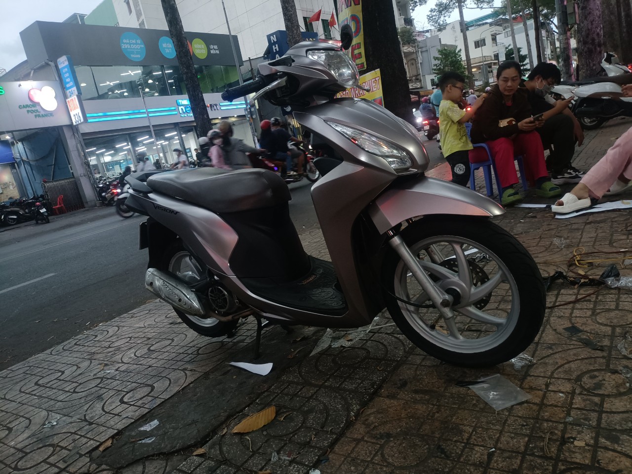 Vision wrap full xám đậm nũ ánh kim cao cấp-wv336