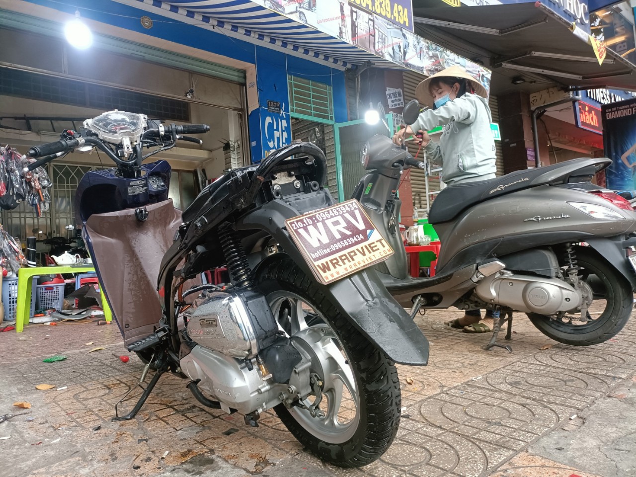 VIsion wrap full xanh ánh có nhũ cao cấp-wv375