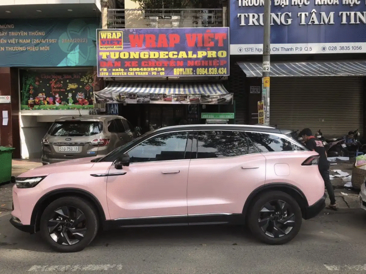 Beijing X7 wrap full hồng mờ mịn cao cấp-wv396